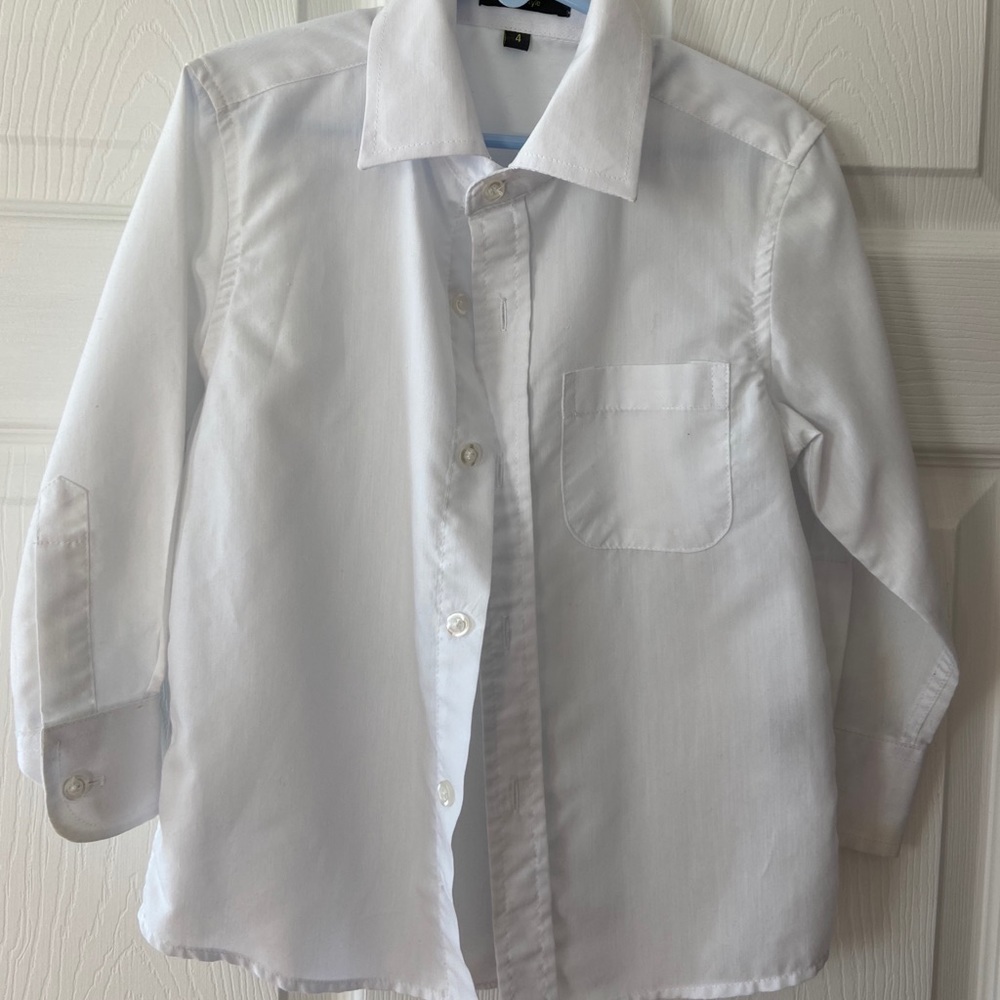 Boys button up white dress shirt